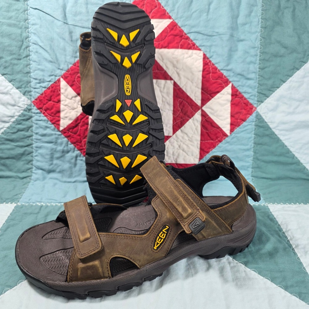 KEEN Targhee III Sandal Mens 13 Brown Leather Hiking Outdoor